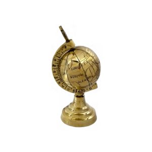Shoptreed Vintage Table Top Solid Brass World Map Globe 6″